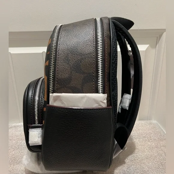 NWT Coach Mini Court Backpack In Signature Canvas With Leopard Print - Picture 2 of 14